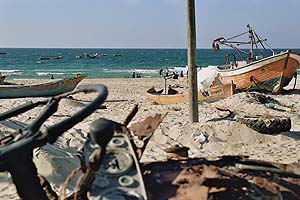 bateaux de pêche immobilisés - Gaza 2005 ©CUP